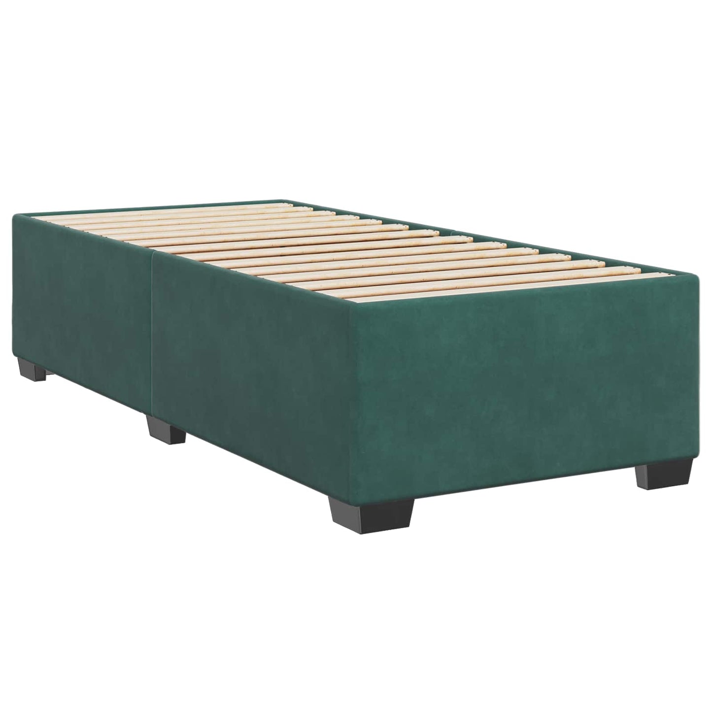 Boxspringbett mit Matratze Dunkelgrün 90 x 200 cm Samt