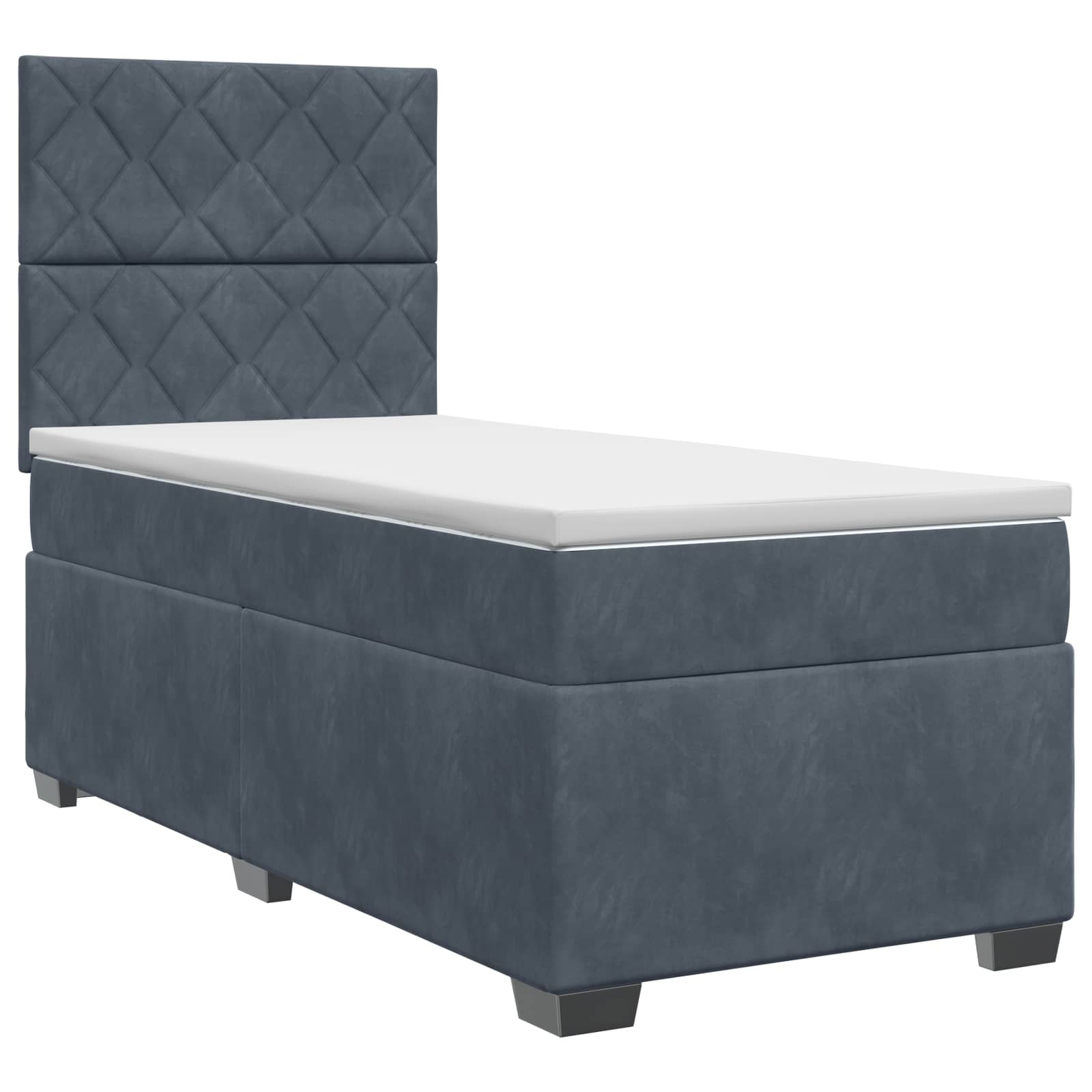 Boxspringbett mit Matratze Dunkelgrau 90 x 200 cm Samt