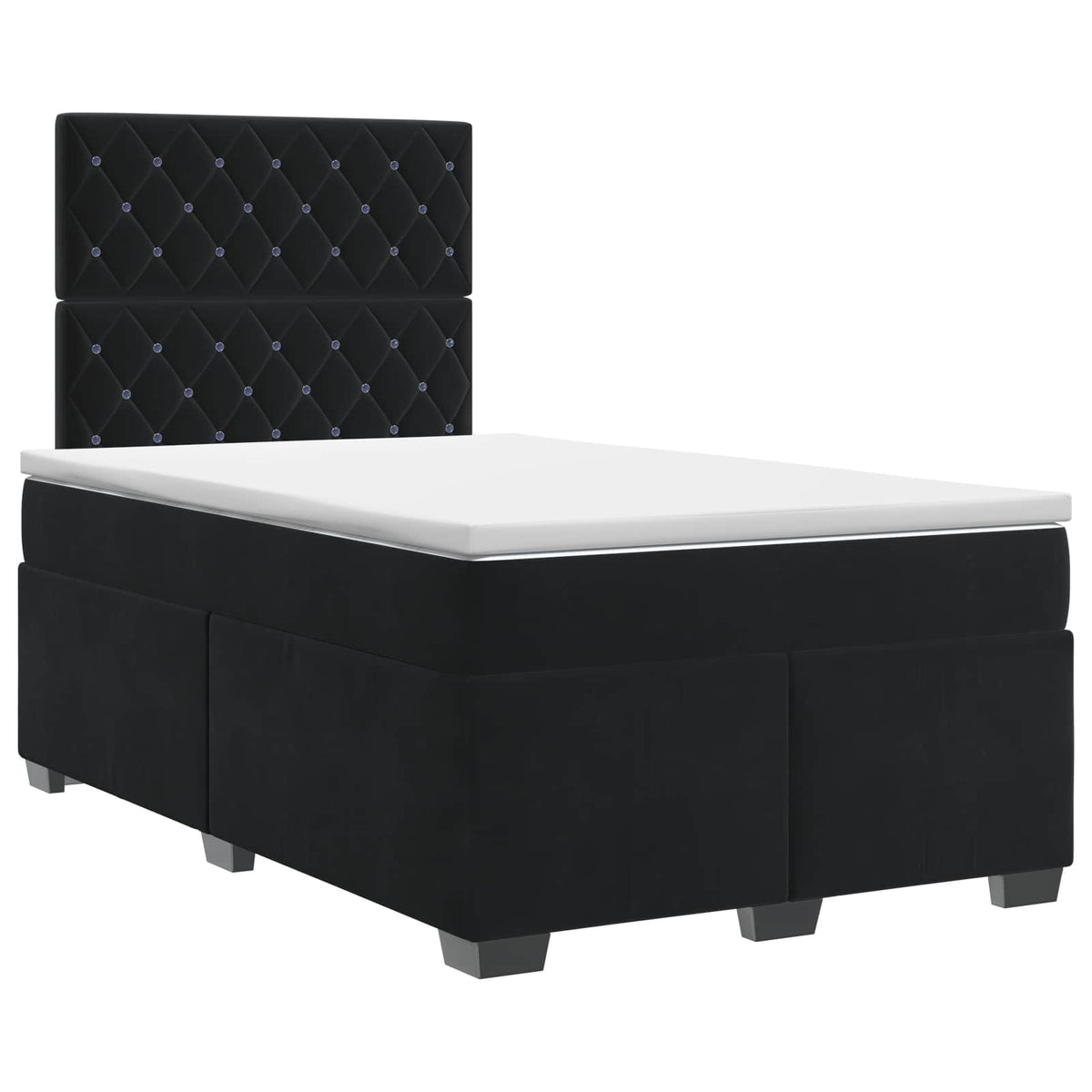 Boxspringbett mit Matratze Schwarz 120 x 190 cm Samt