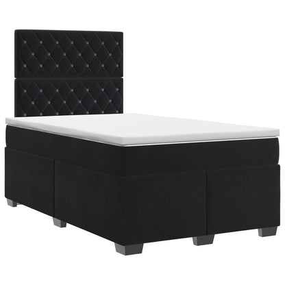 Boxspringbett mit Matratze Schwarz 120 x 190 cm Samt