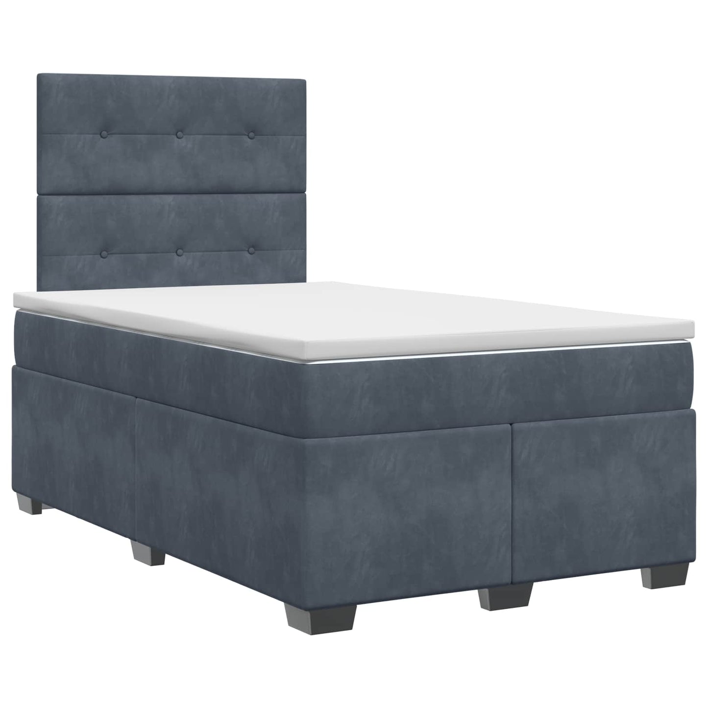 Boxspringbett mit Matratze Dunkelgrau 120 x 190 cm Samt