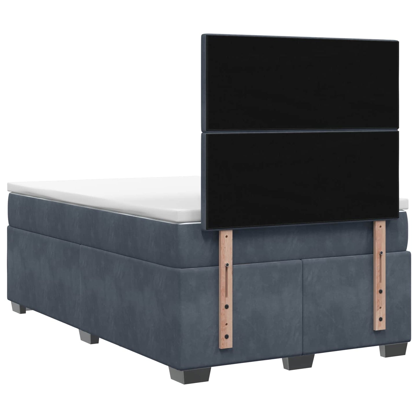 Boxspringbett mit Matratze Dunkelgrau 120 x 190 cm Samt