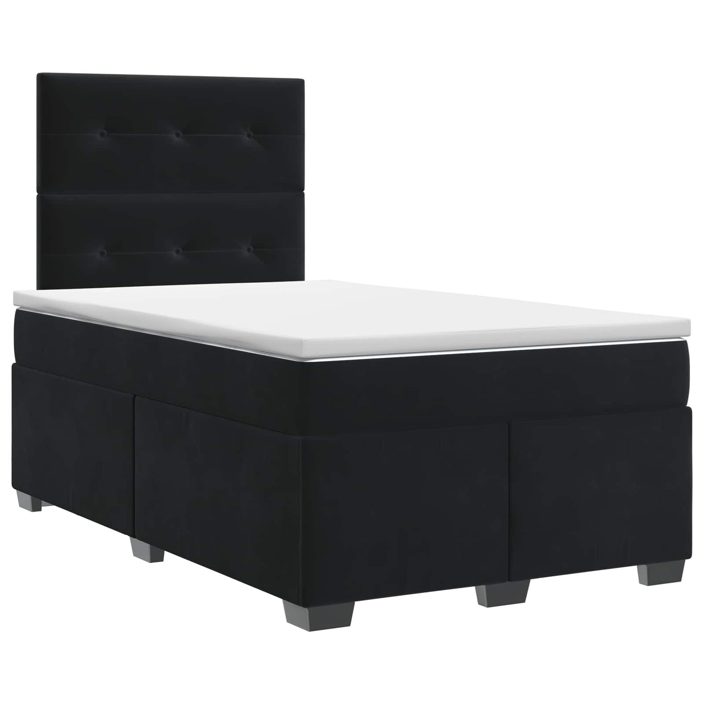 Boxspringbett mit Matratze Schwarz 120 x 190 cm Samt