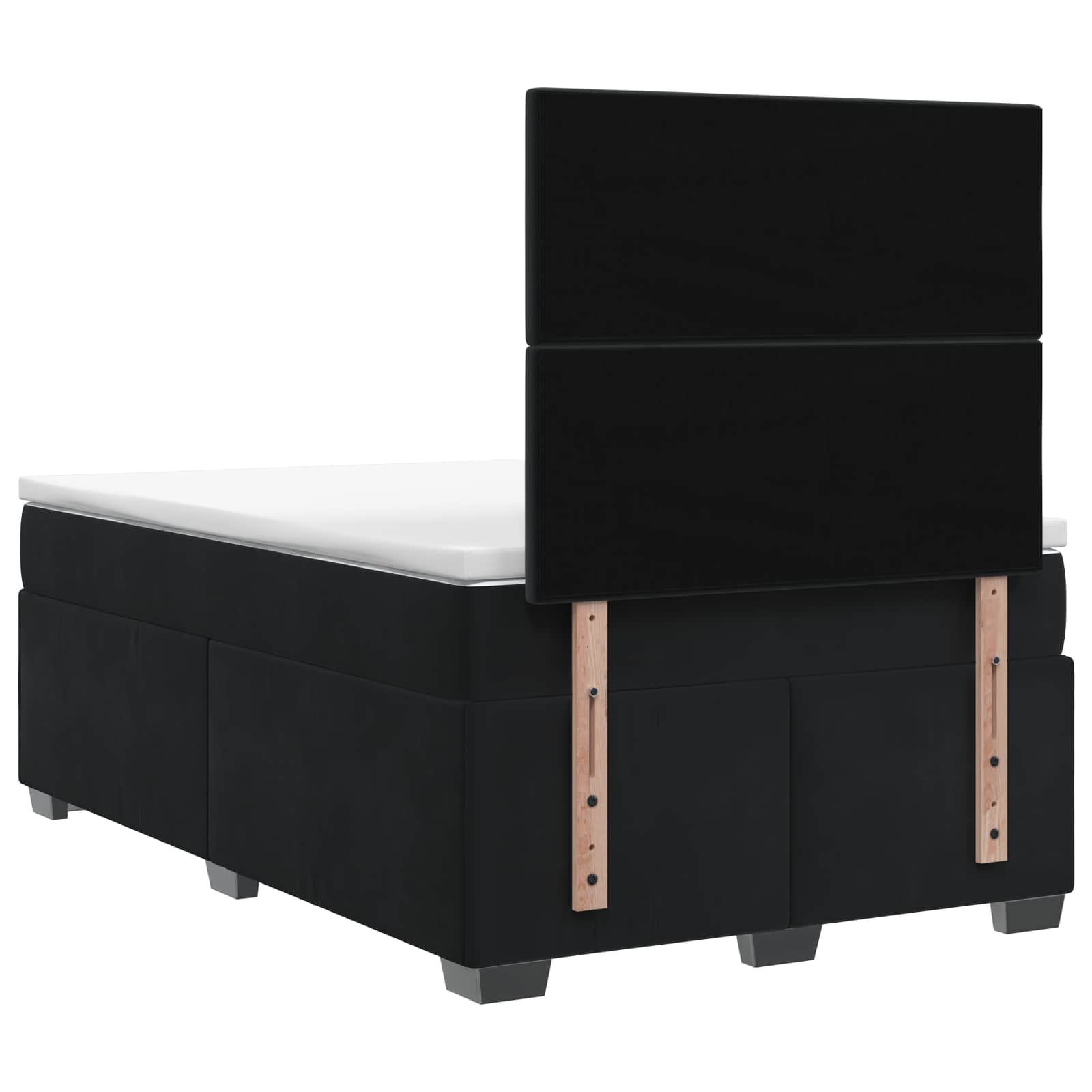 Boxspringbett mit Matratze Schwarz 120 x 190 cm Samt