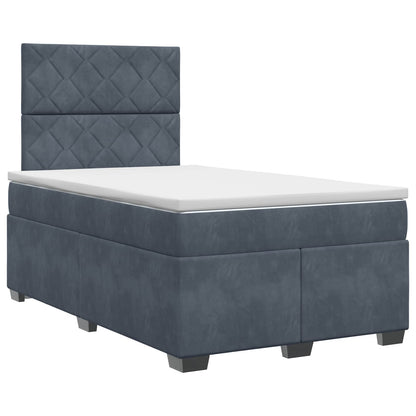 Boxspringbett mit Matratze Dunkelgrau 120 x 190 cm Samt