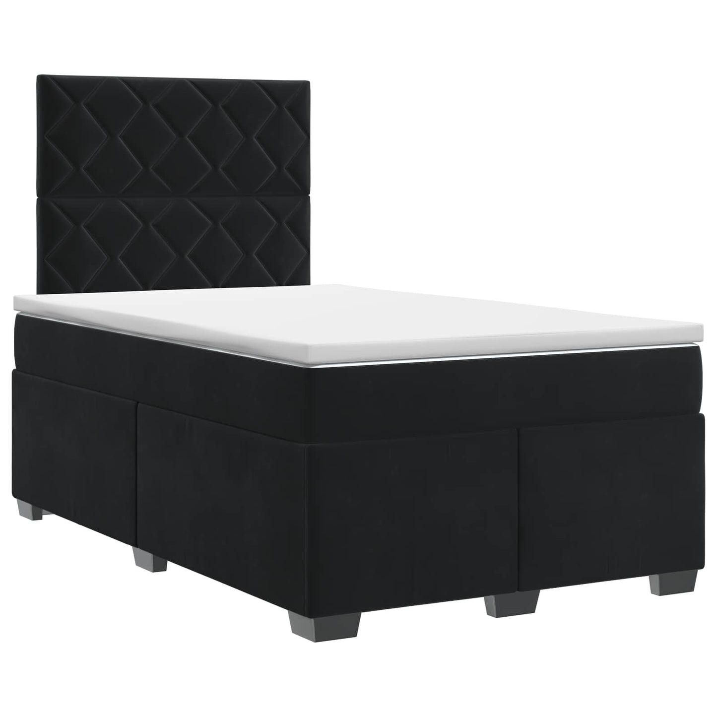 Boxspringbett mit Matratze Schwarz 120 x 190 cm Samt
