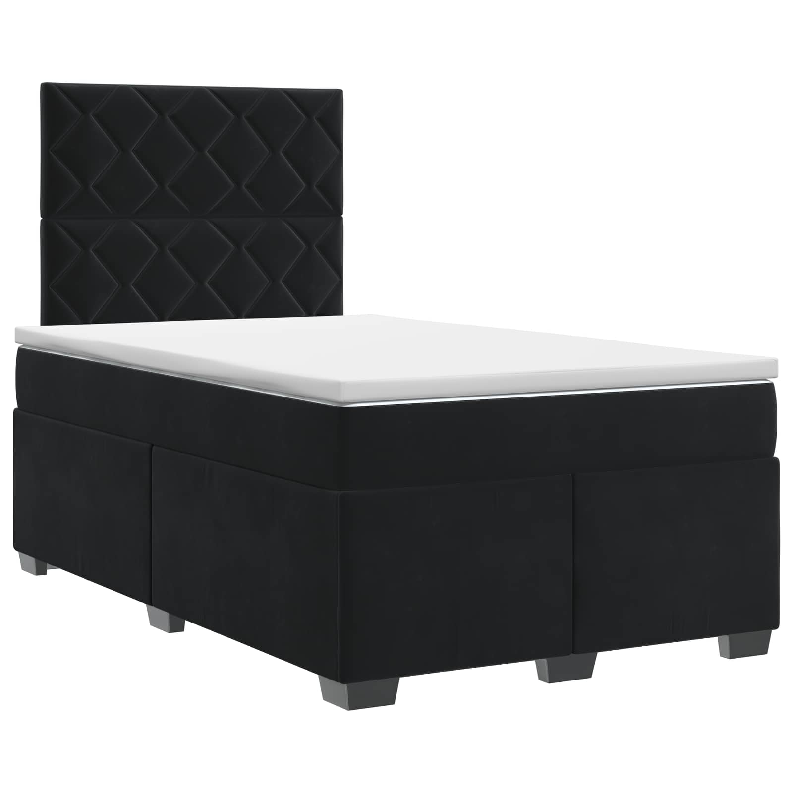 Boxspringbett mit Matratze Schwarz 120 x 190 cm Samt