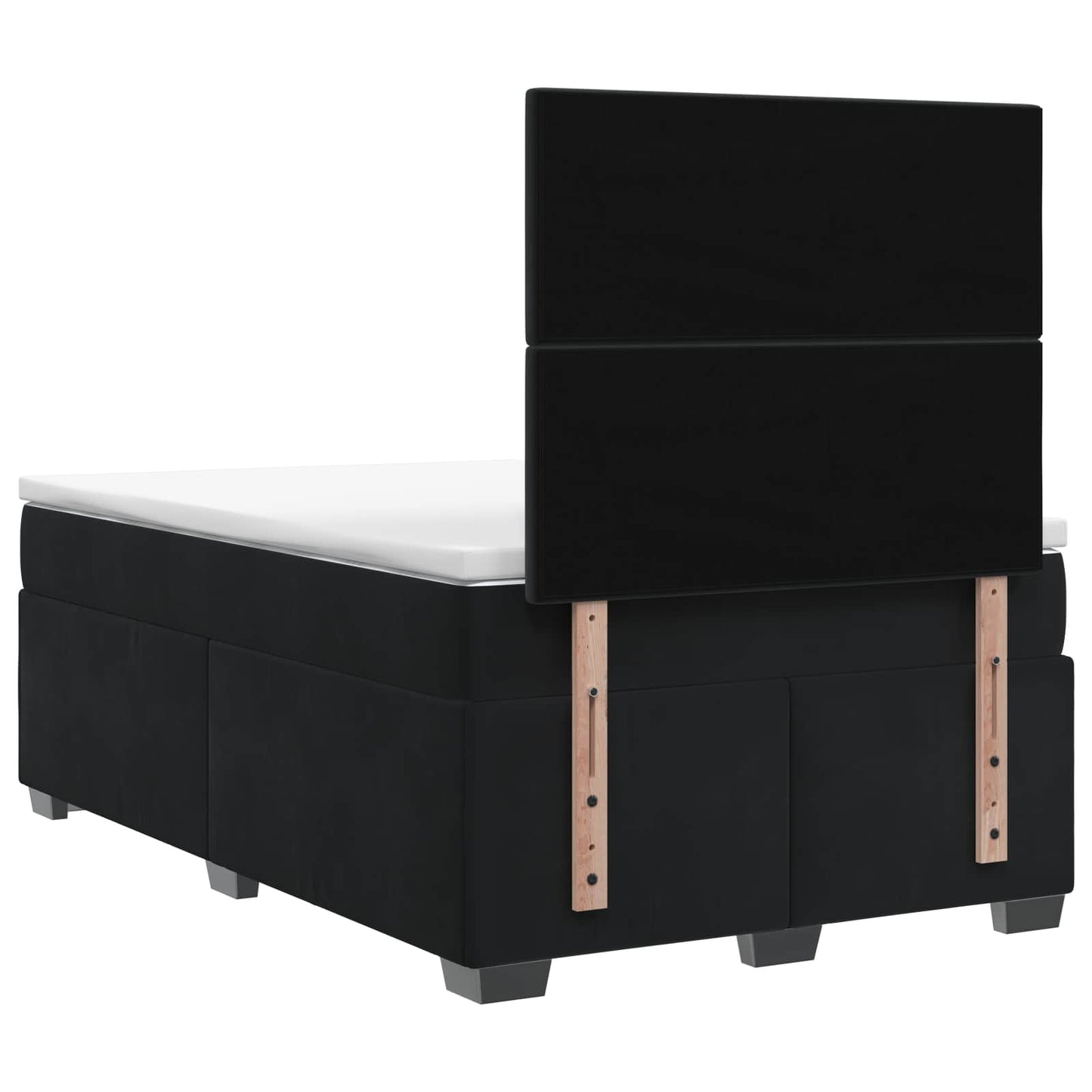 Boxspringbett mit Matratze Schwarz 120 x 190 cm Samt