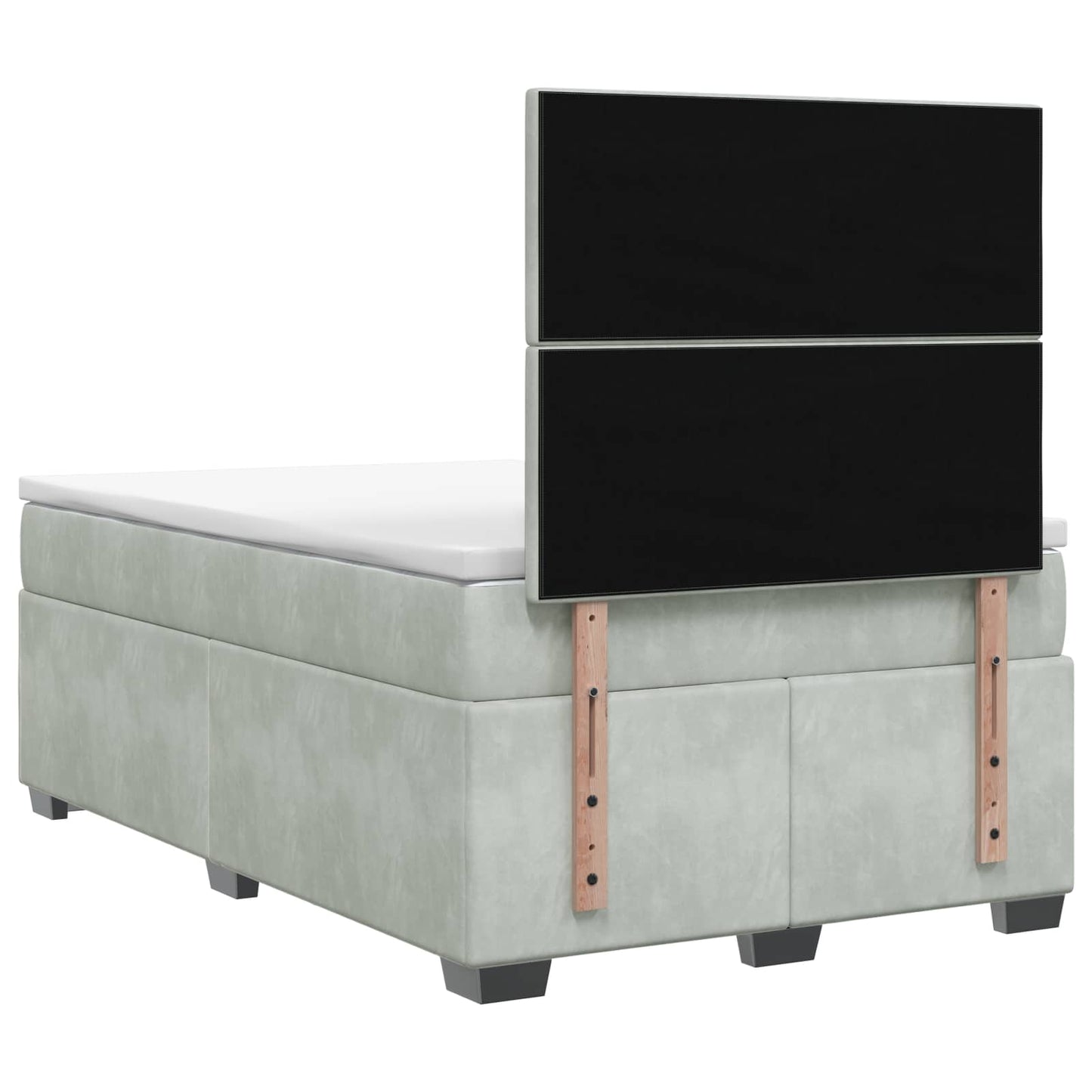 Boxspringbett mit Matratze Hellgrau 120 x 200 cm Samt