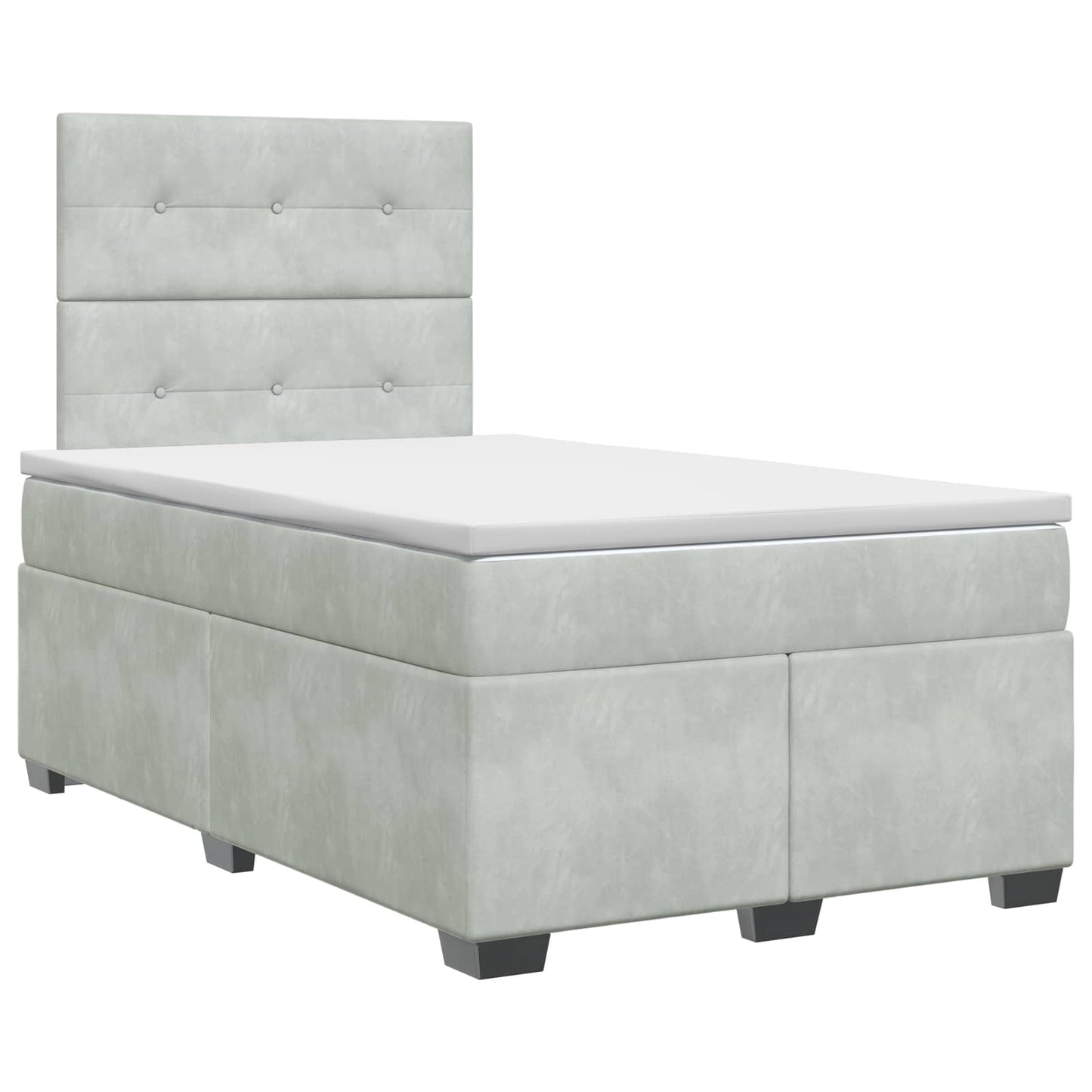 Boxspringbett mit Matratze Hellgrau 120 x 200 cm Samt