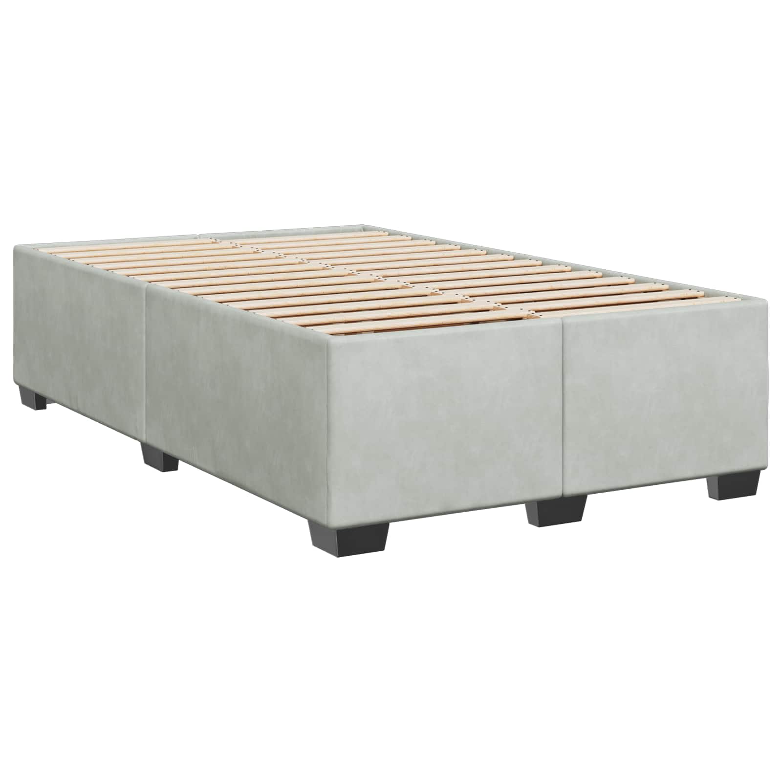Boxspringbett mit Matratze Hellgrau 120 x 200 cm Samt
