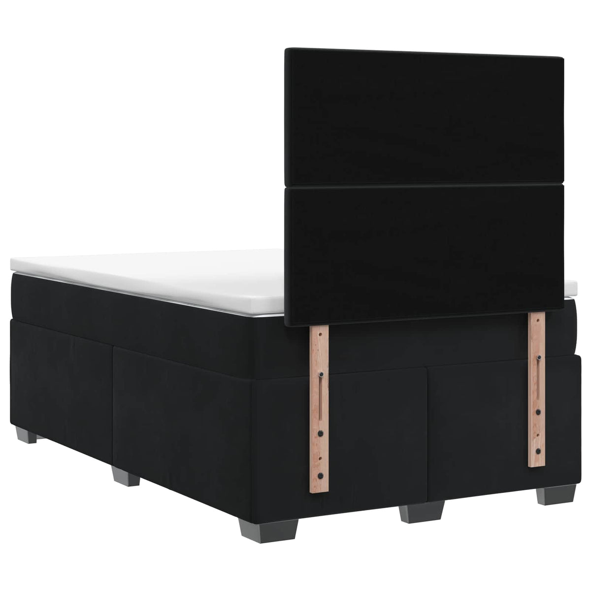 Boxspringbett mit Matratze Schwarz 120 x 200 cm Samt