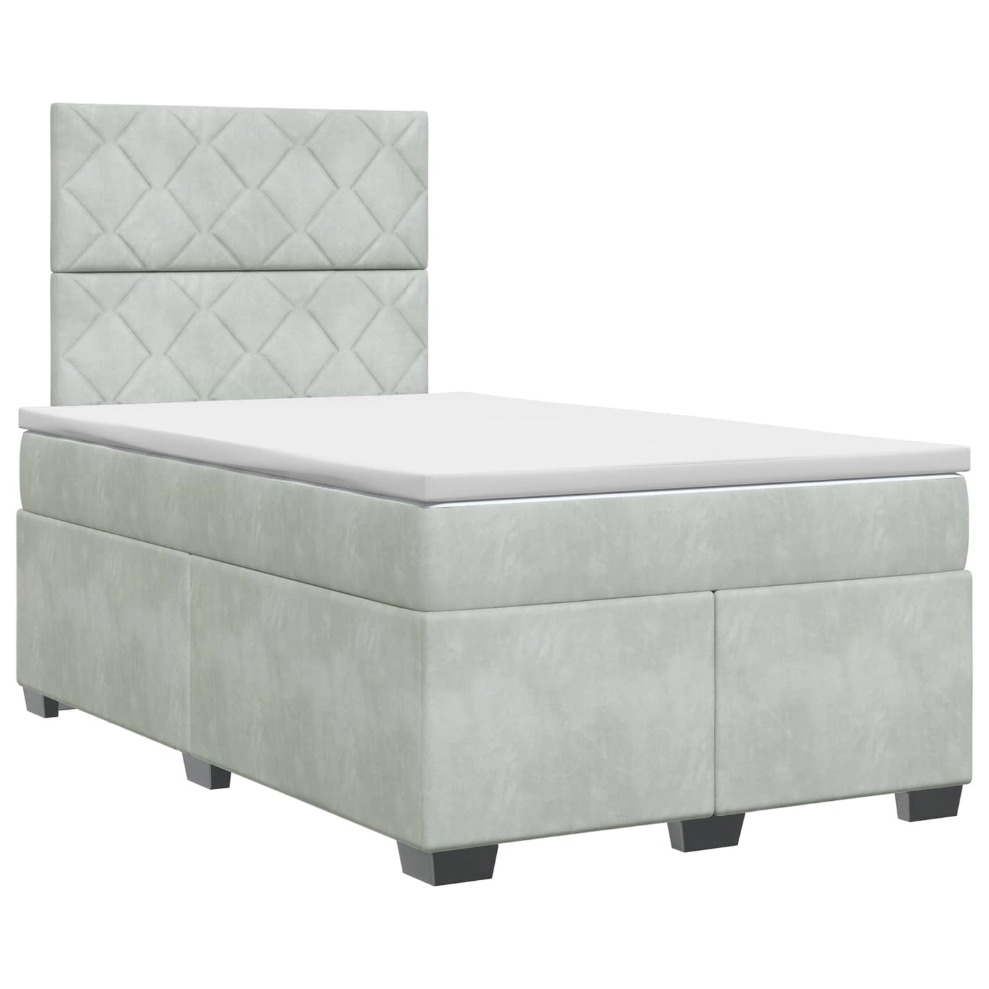 Boxspringbett mit Matratze Hellgrau 120 x 200 cm Samt