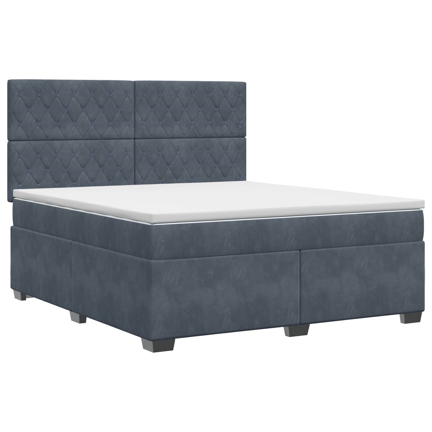 Boxspringbett mit Matratze Dunkelgrau 140 x 190 cm Samt