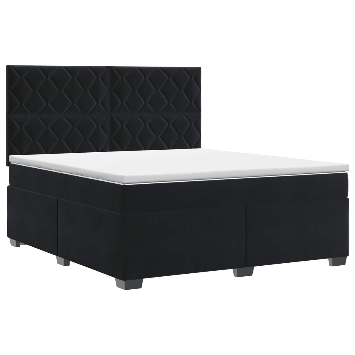 Boxspringbett mit Matratze Schwarz 140 x 190 cm Samt