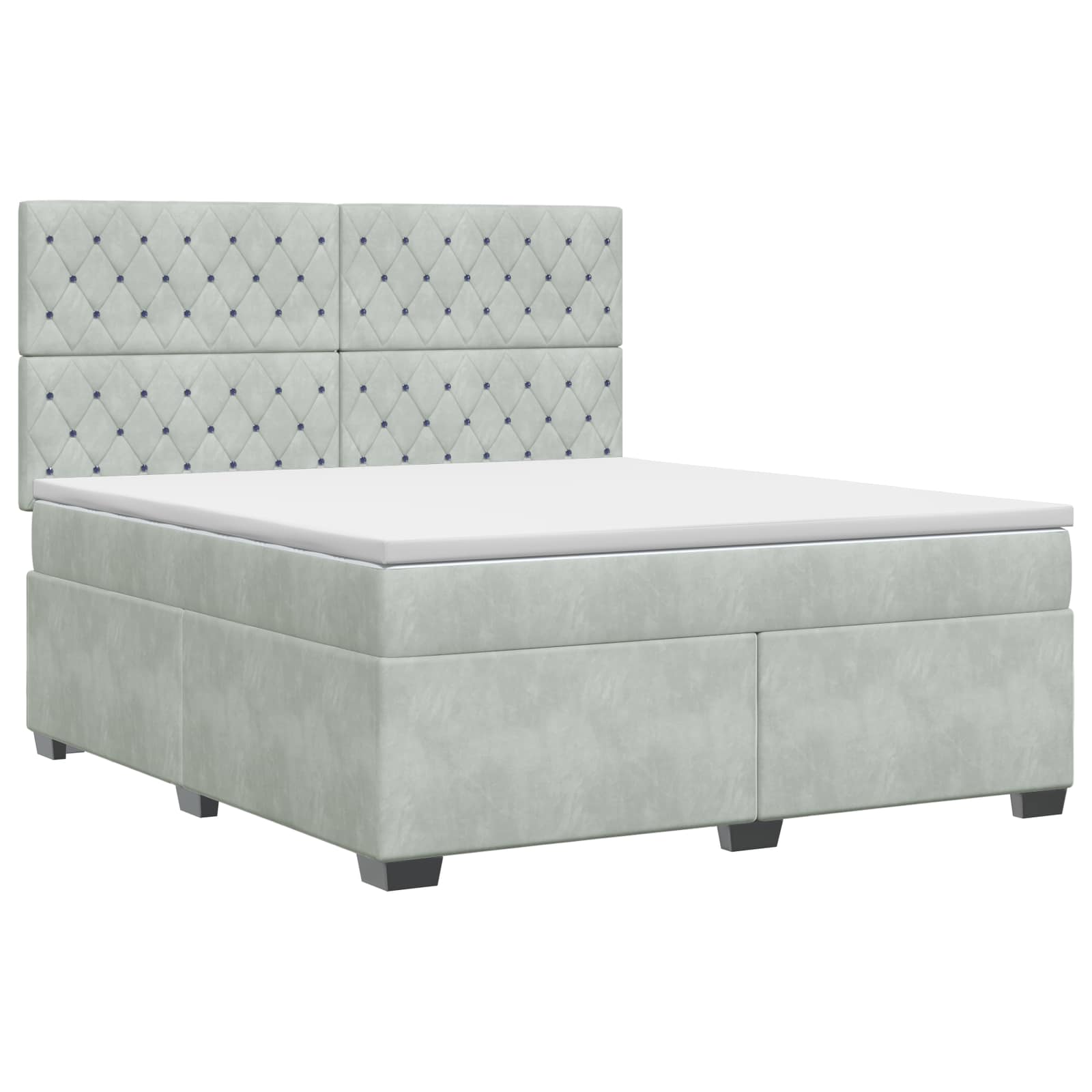 Boxspringbett mit Matratze Hellgrau 140 x 200 cm Samt