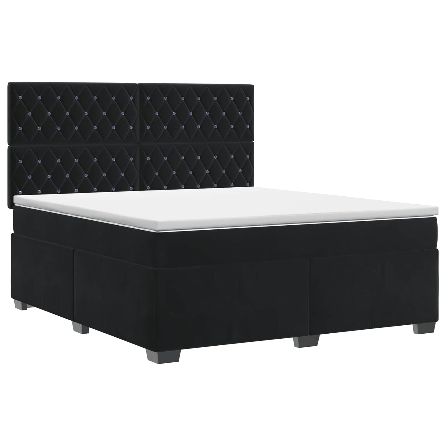 Boxspringbett mit Matratze Schwarz 140 x 200 cm Samt