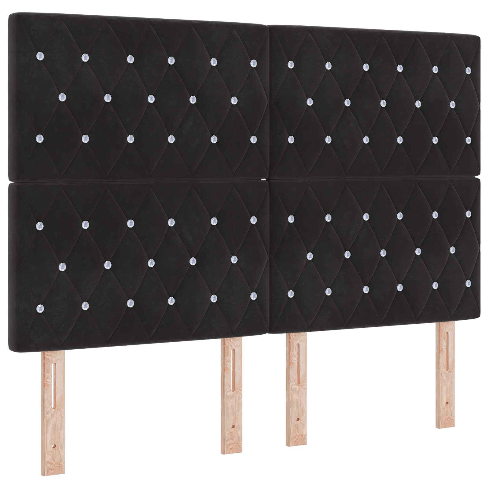 Boxspringbett mit Matratze Schwarz 140 x 200 cm Samt