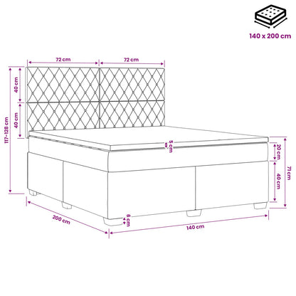 Boxspringbett mit Matratze Schwarz 140 x 200 cm Samt