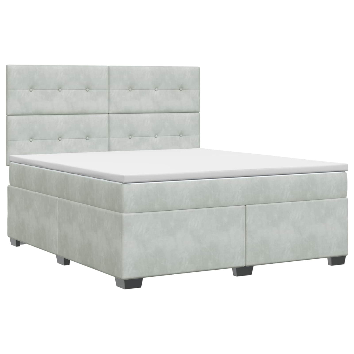 Boxspringbett mit Matratze Hellgrau 140 x 200 cm Samt