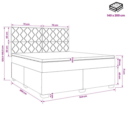 Boxspringbett mit Matratze Schwarz 140 x 200 cm Samt