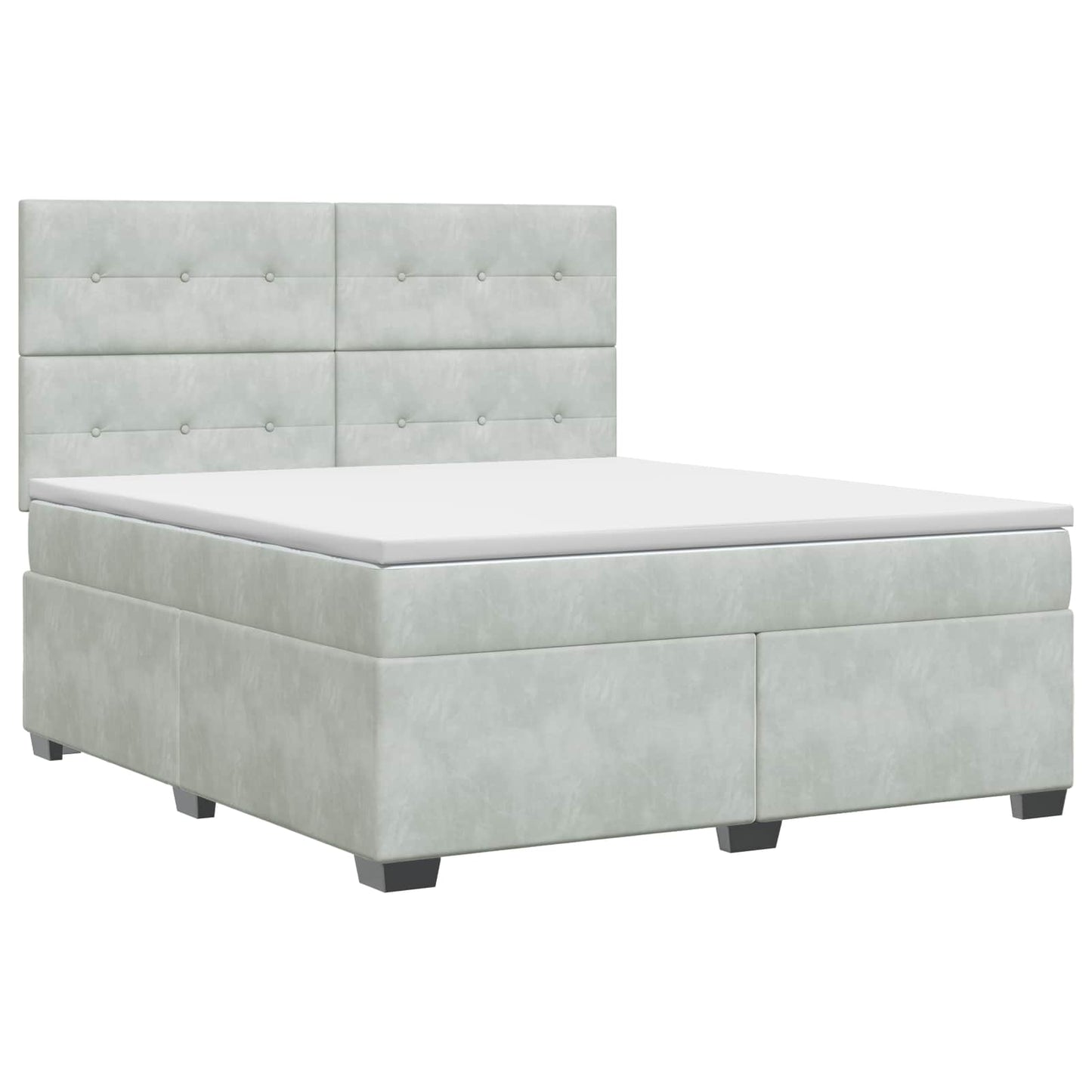 Boxspringbett mit Matratze Hellgrau 180 x 200 cm Samt