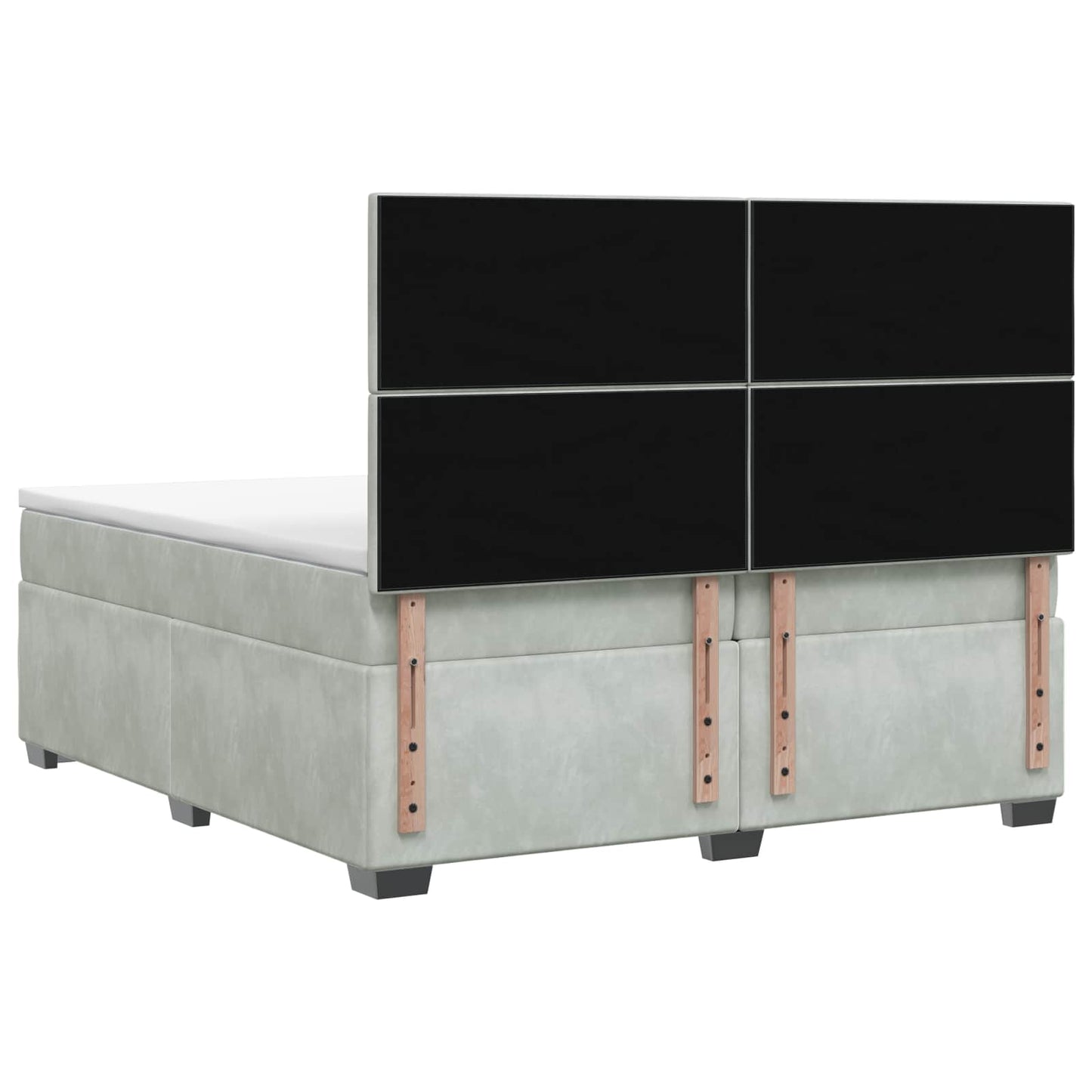 Boxspringbett mit Matratze Hellgrau 200 x 200 cm Samt