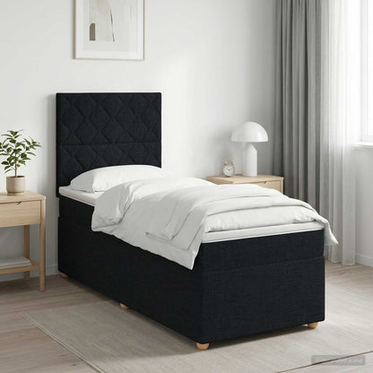 Boxspringbett mit Matratze Schwarz 80 x 200 cm Stoff