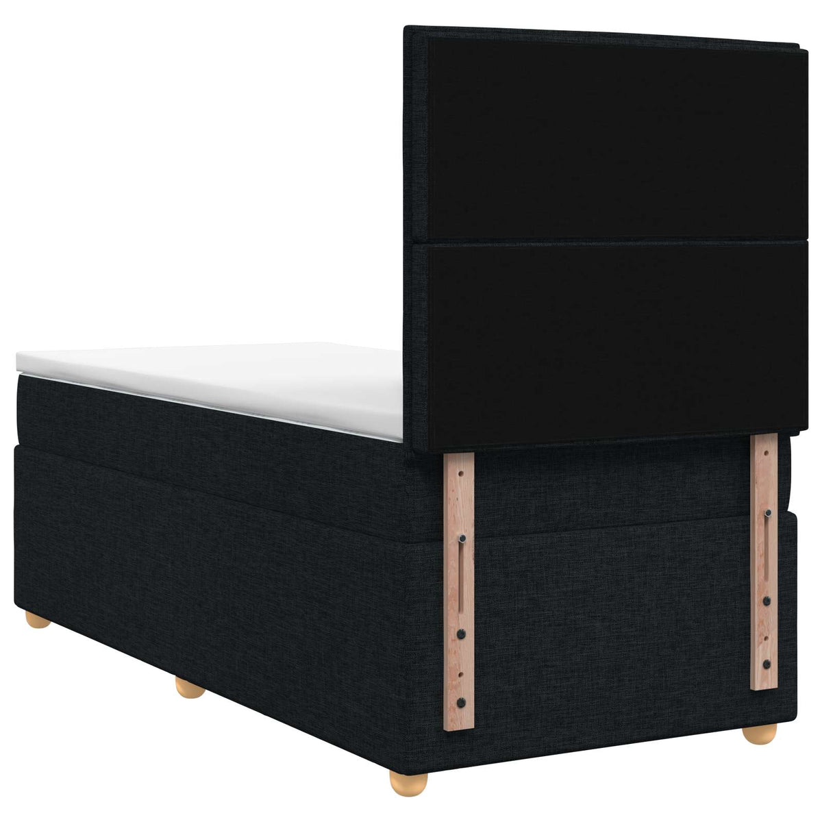 Boxspringbett mit Matratze Schwarz 90 x 190 cm Stoff