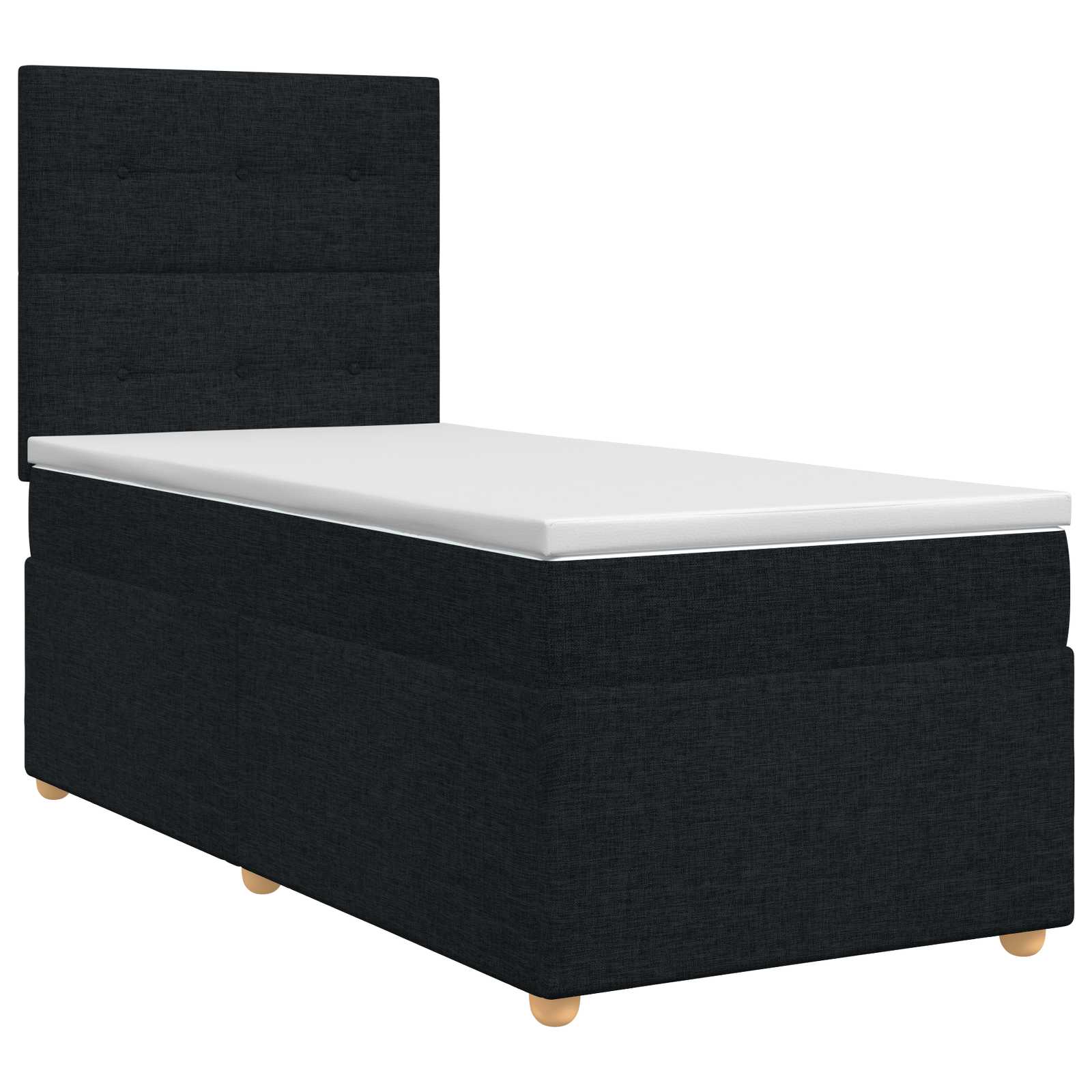 Boxspringbett mit Matratze Schwarz 90 x 190 cm Stoff