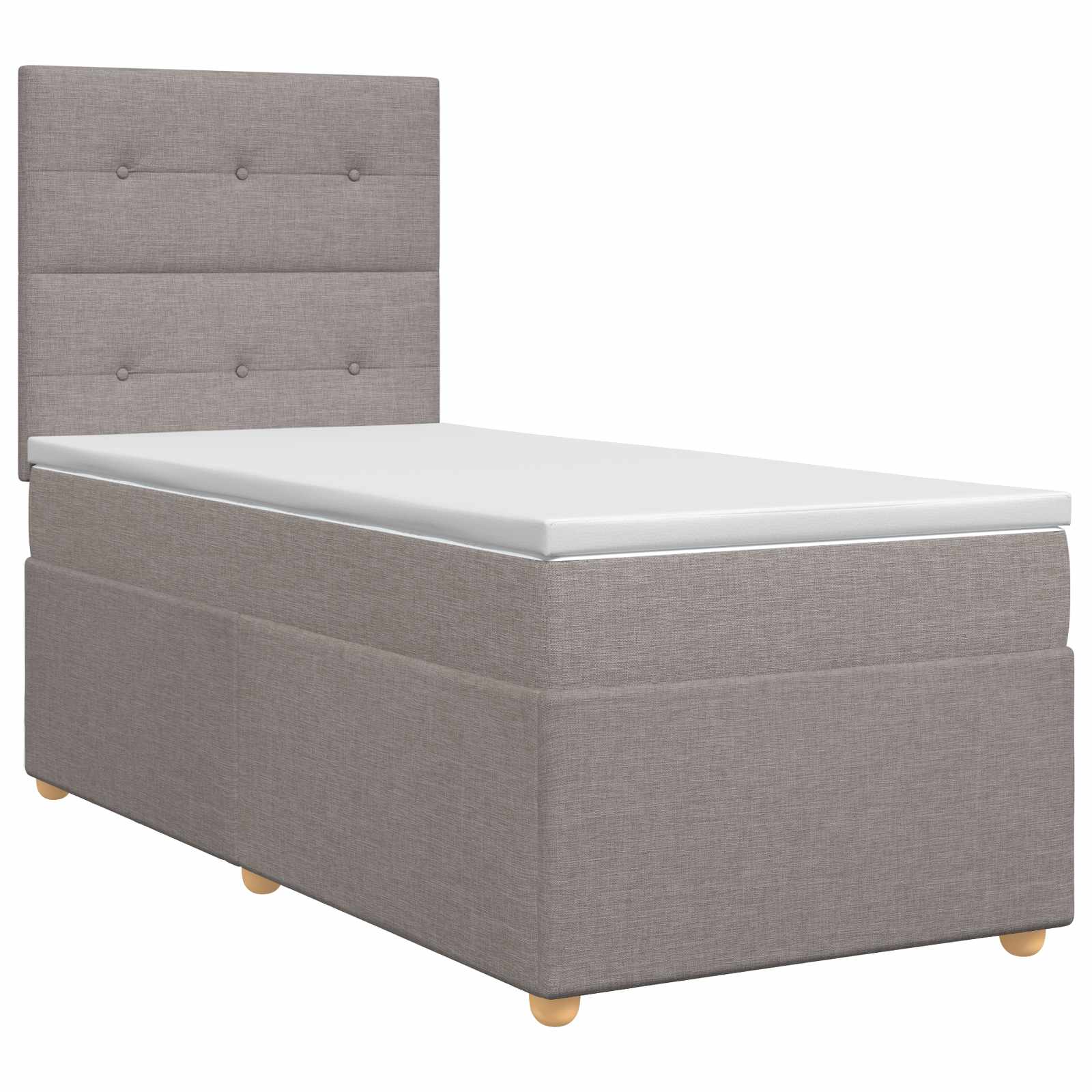 Boxspringbett mit Matratze mit Kopfteil Taupe 90 x 190 cm Stoff