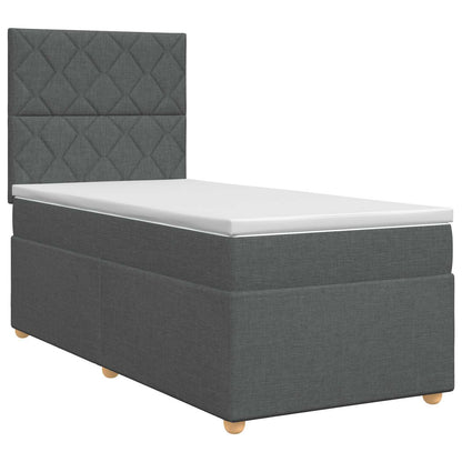 Boxspringbett mit Matratze Dunkelgrau 90 x 200 cm Stoff
