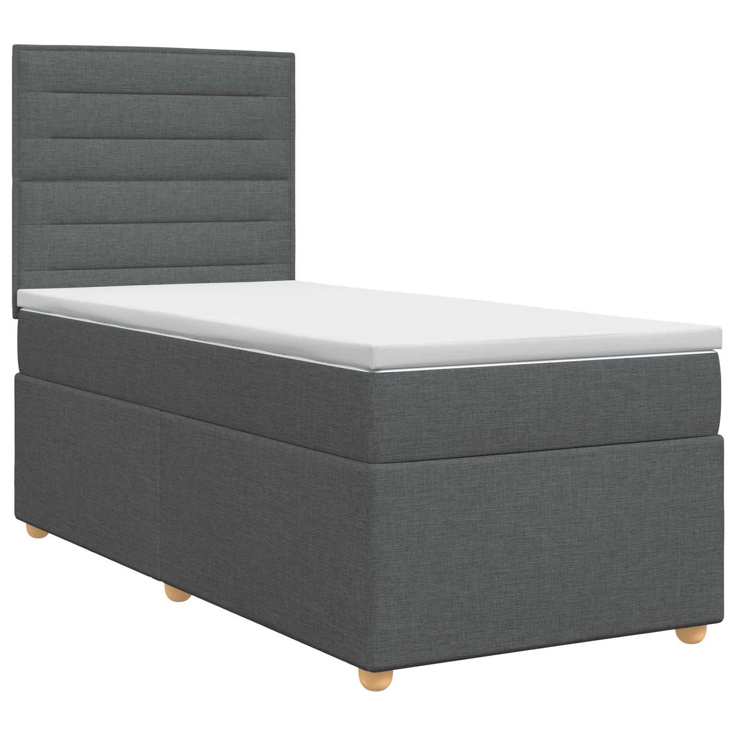 Boxspringbett mit Matratze Dunkelgrau 100 x 200 cm Stoff