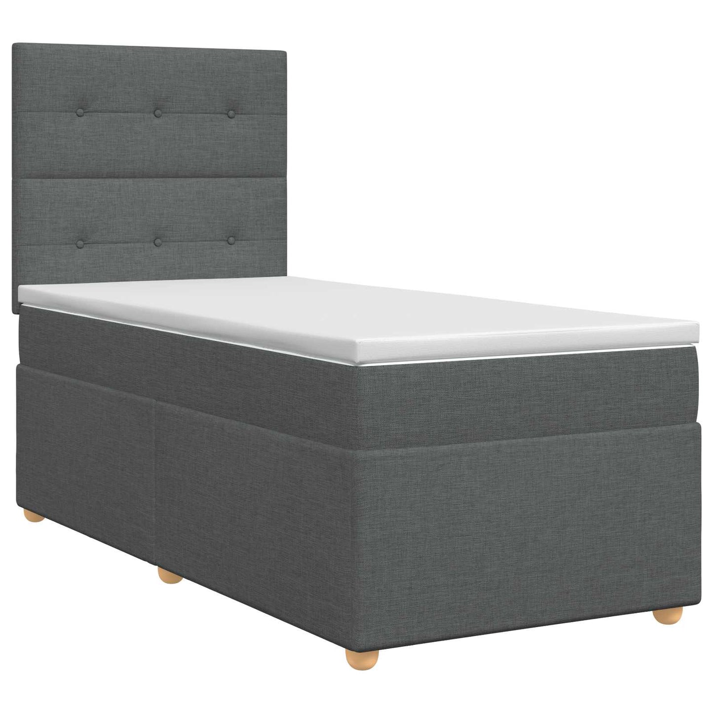 Boxspringbett mit Matratze Dunkelgrau 100 x 200 cm Stoff