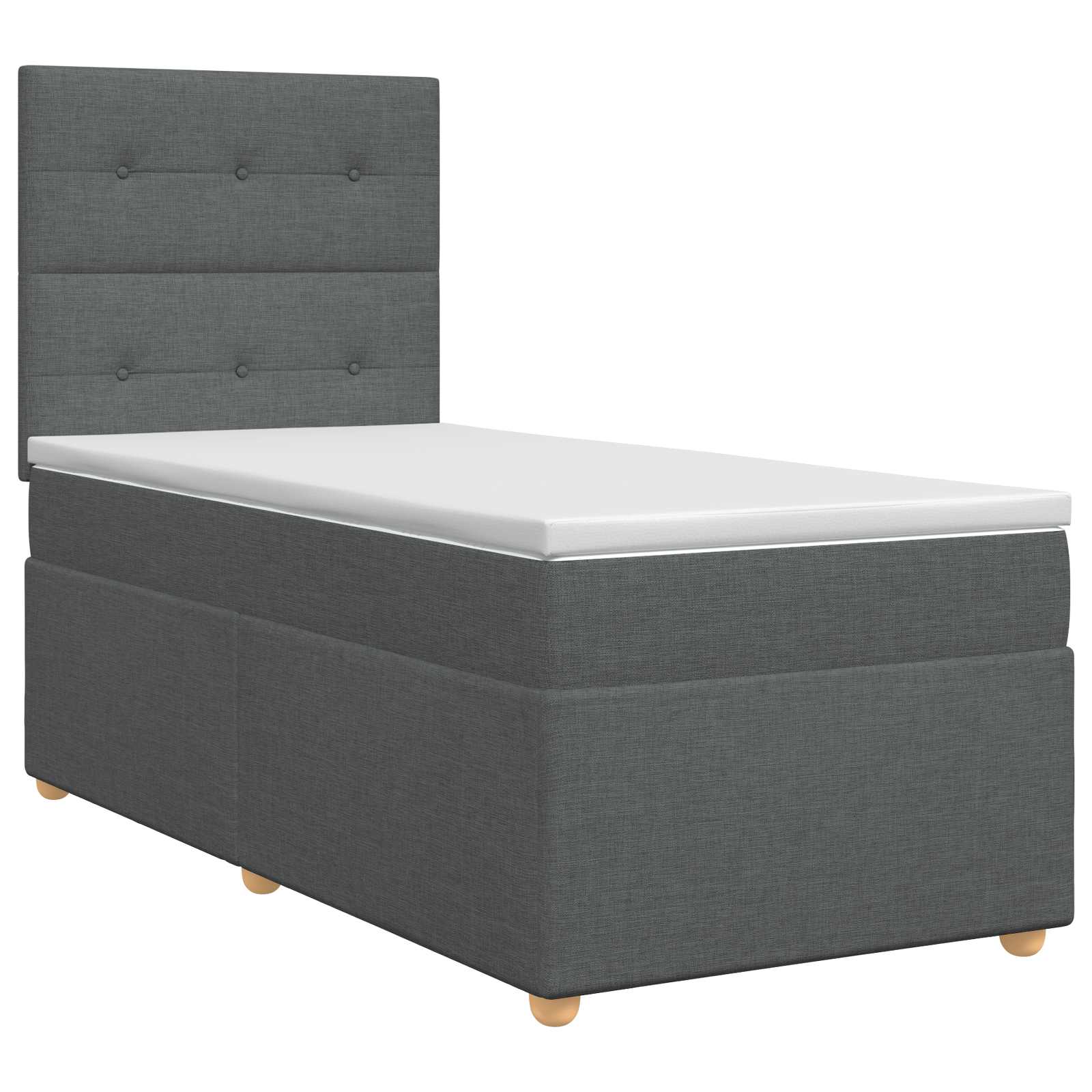 Boxspringbett mit Matratze Dunkelgrau 100 x 200 cm Stoff