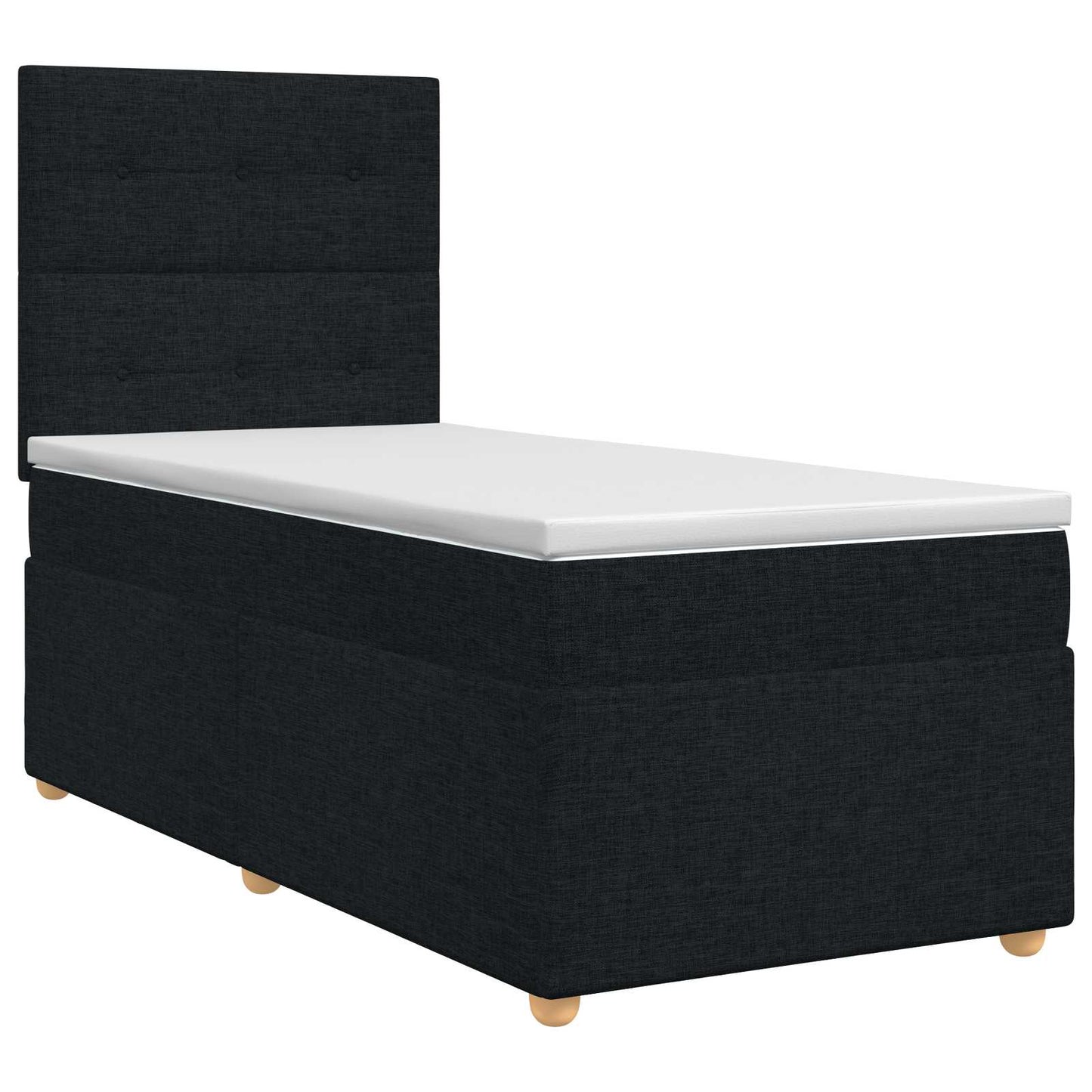 Boxspringbett mit Matratze Schwarz 100 x 200 cm Stoff