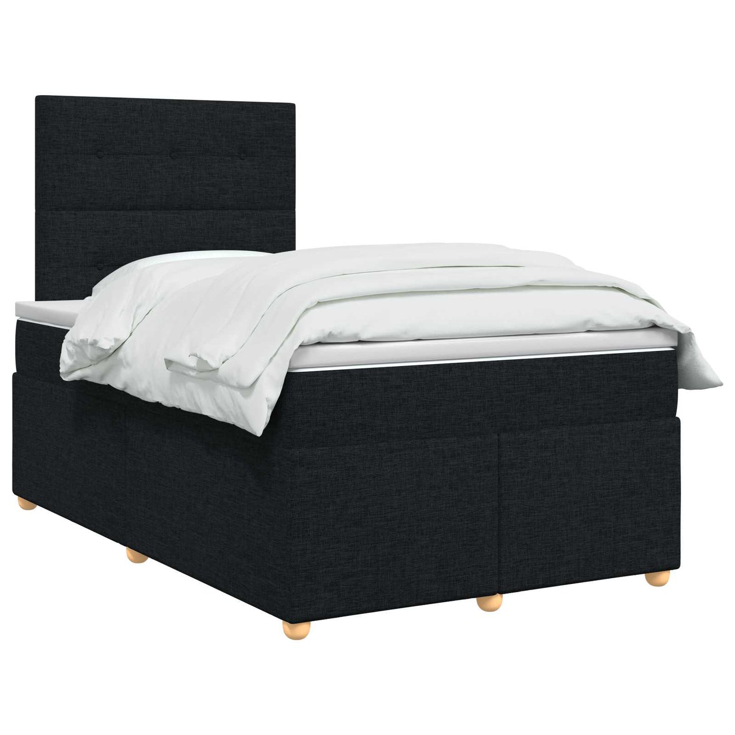 Boxspringbett mit Matratze Schwarz 120 x 190 cm Stoff