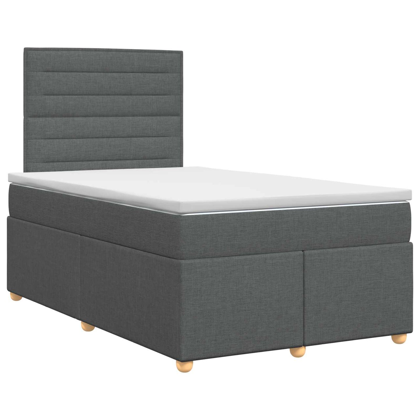Boxspringbett mit Matratze Dunkelgrau 120 x 200 cm Stoff