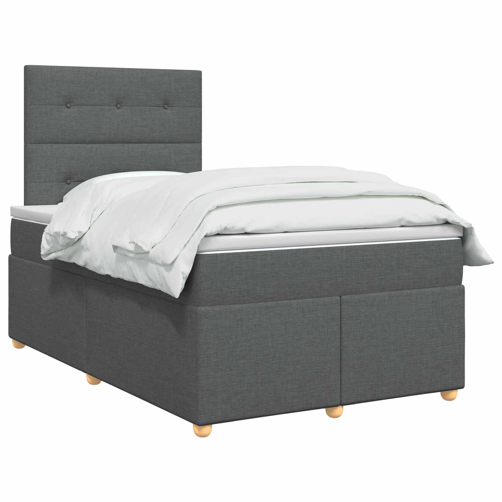 Boxspringbett mit Matratze Dunkelgrau 120 x 200 cm Stoff