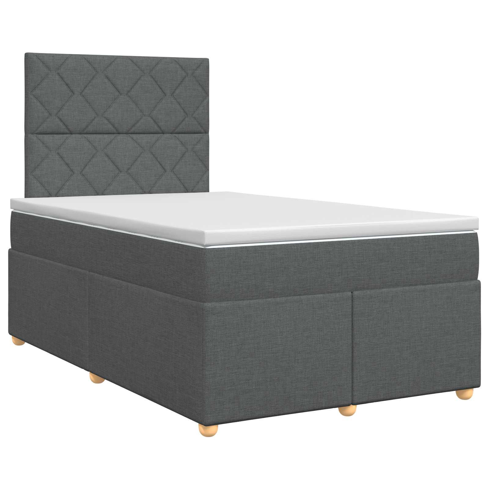 Boxspringbett mit Matratze Dunkelgrau 120 x 200 cm Stoff