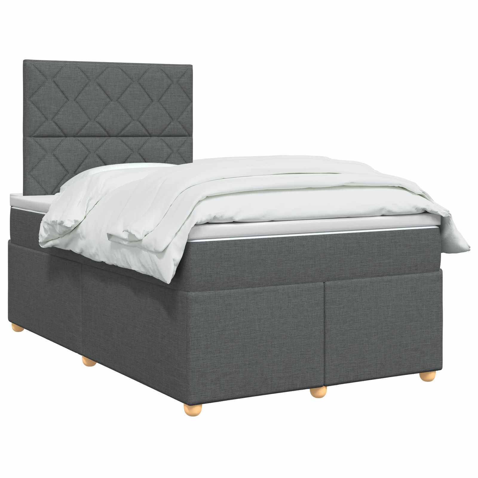 Boxspringbett mit Matratze Dunkelgrau 120 x 200 cm Stoff