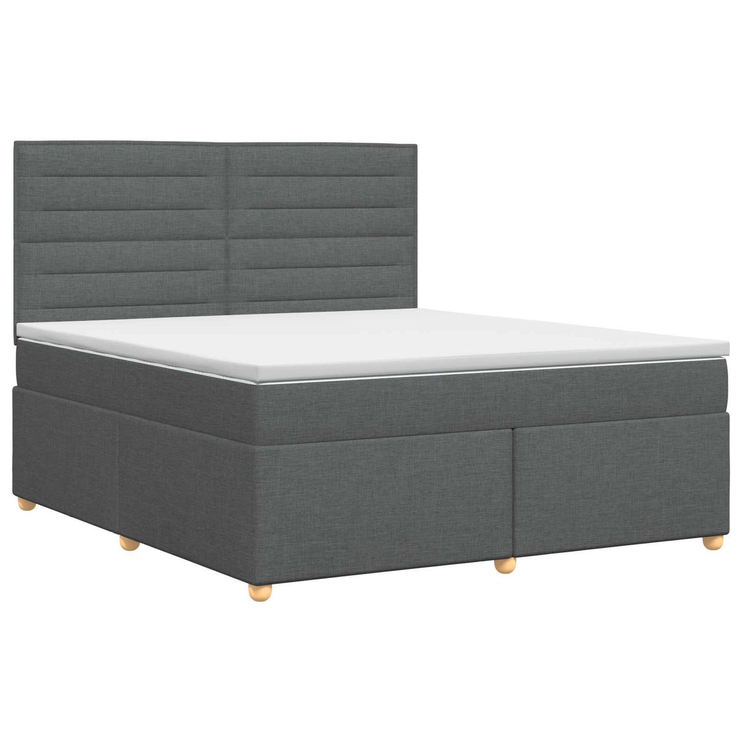 Boxspringbett mit Matratze Dunkelgrau 140 x 190 cm Stoff
