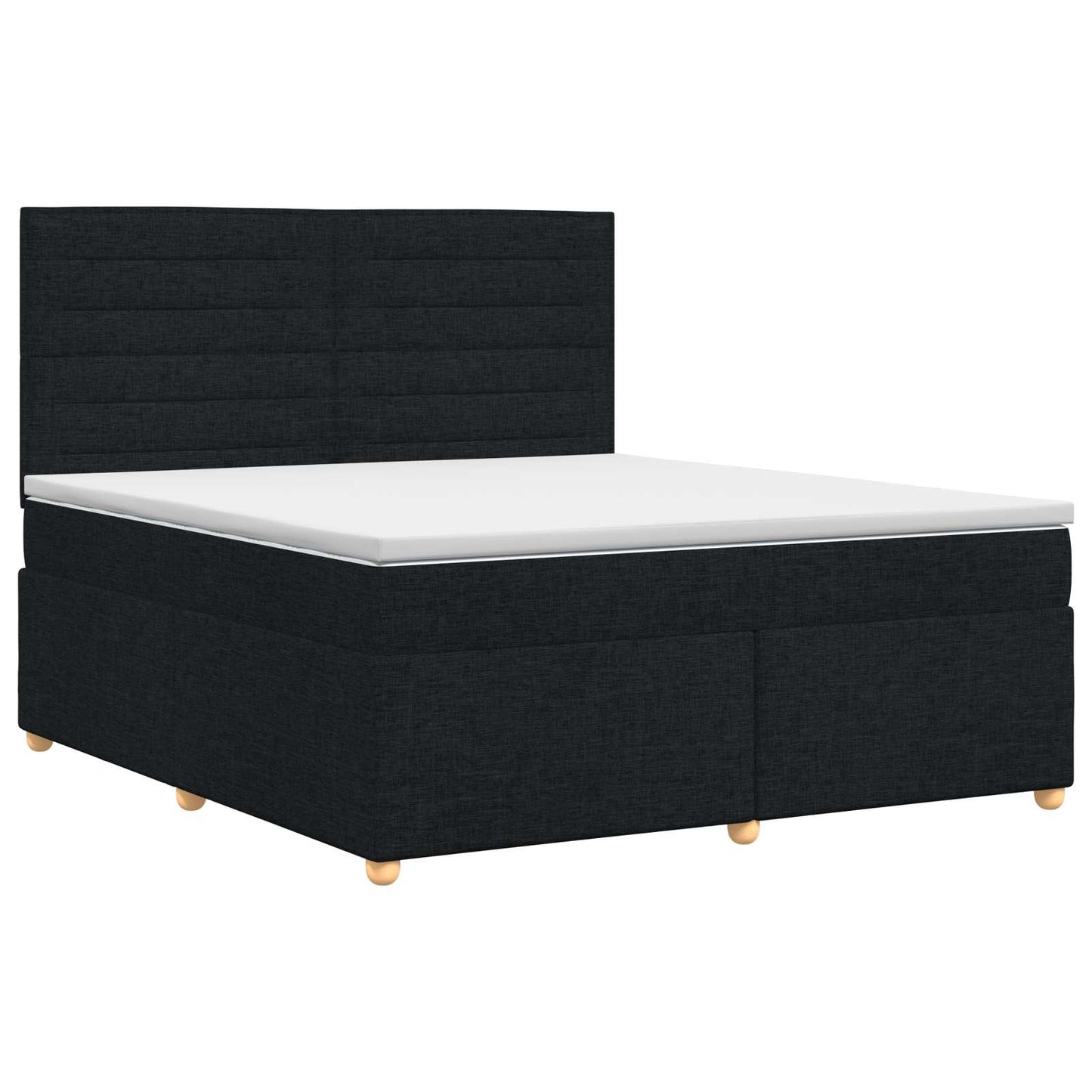 Boxspringbett mit Matratze Schwarz 140 x 190 cm Stoff