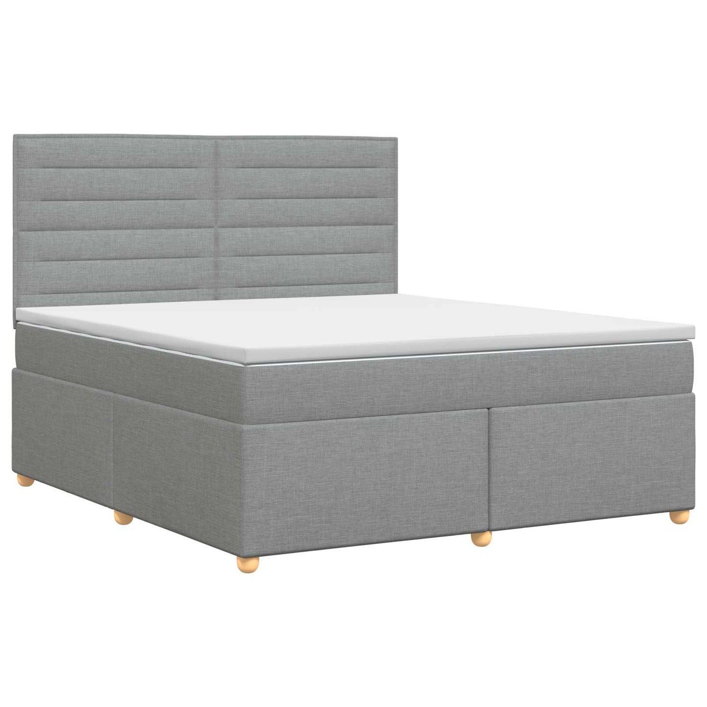 Boxspringbett mit Matratze Hellgrau 140 x 200 cm Stoff