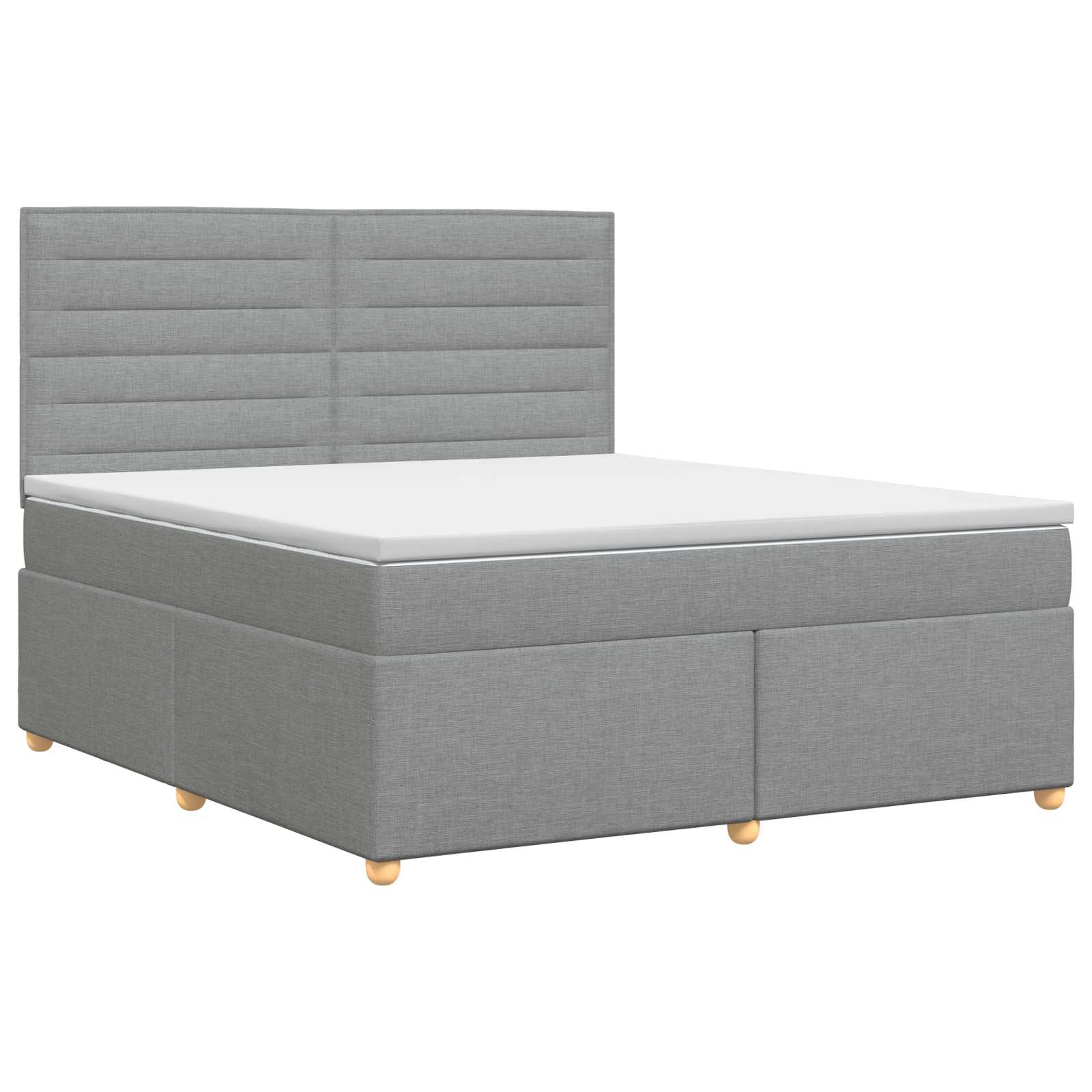 Boxspringbett mit Matratze Hellgrau 140 x 200 cm Stoff