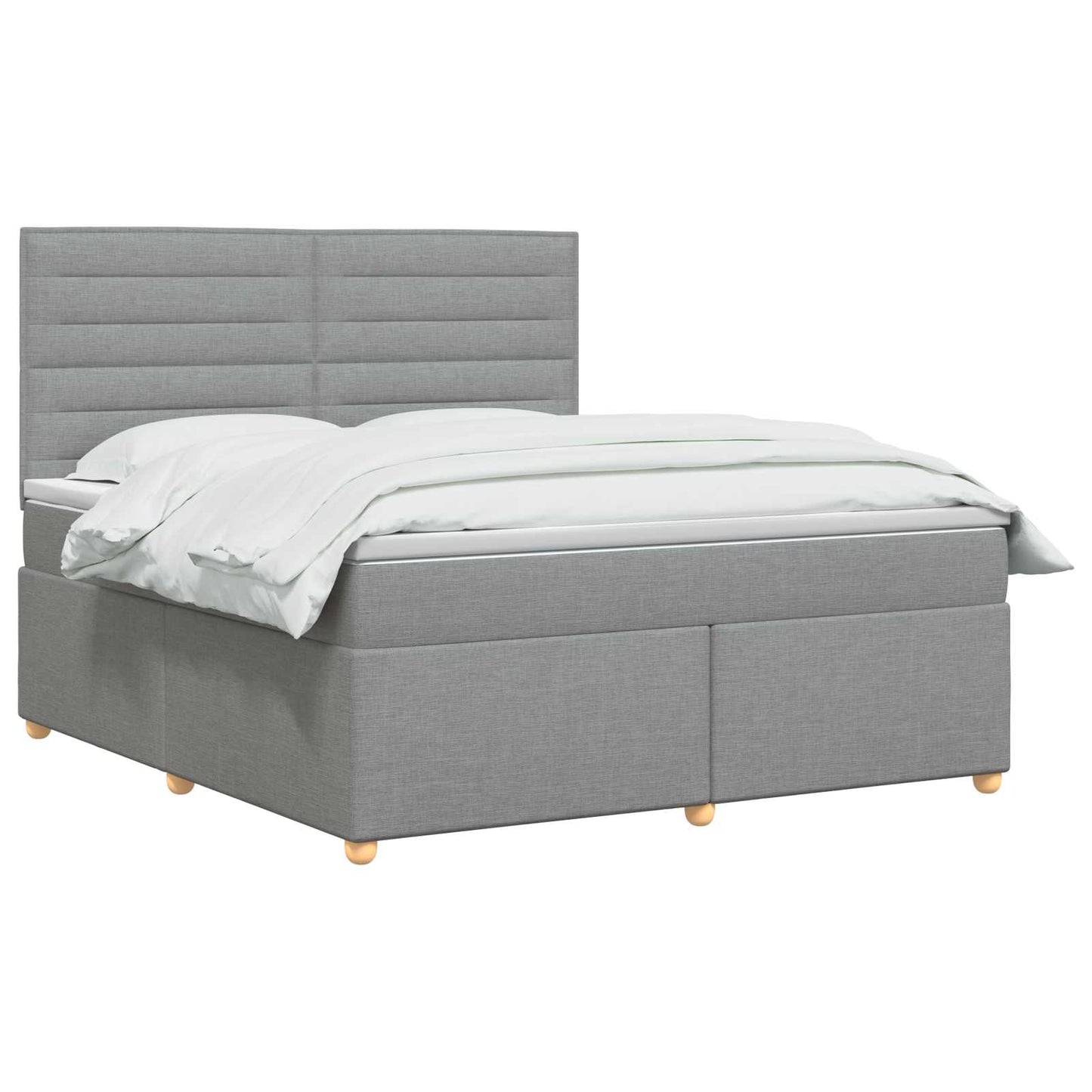 Boxspringbett mit Matratze Hellgrau 140 x 200 cm Stoff
