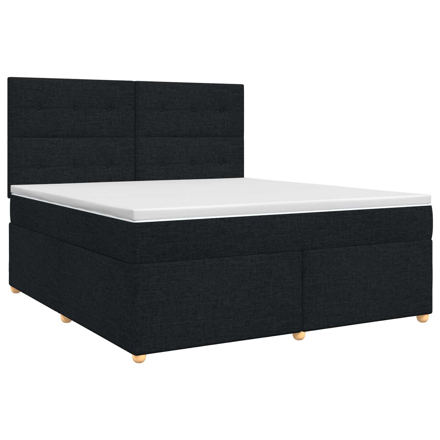 Boxspringbett mit Matratze Schwarz 140 x 200 cm Stoff