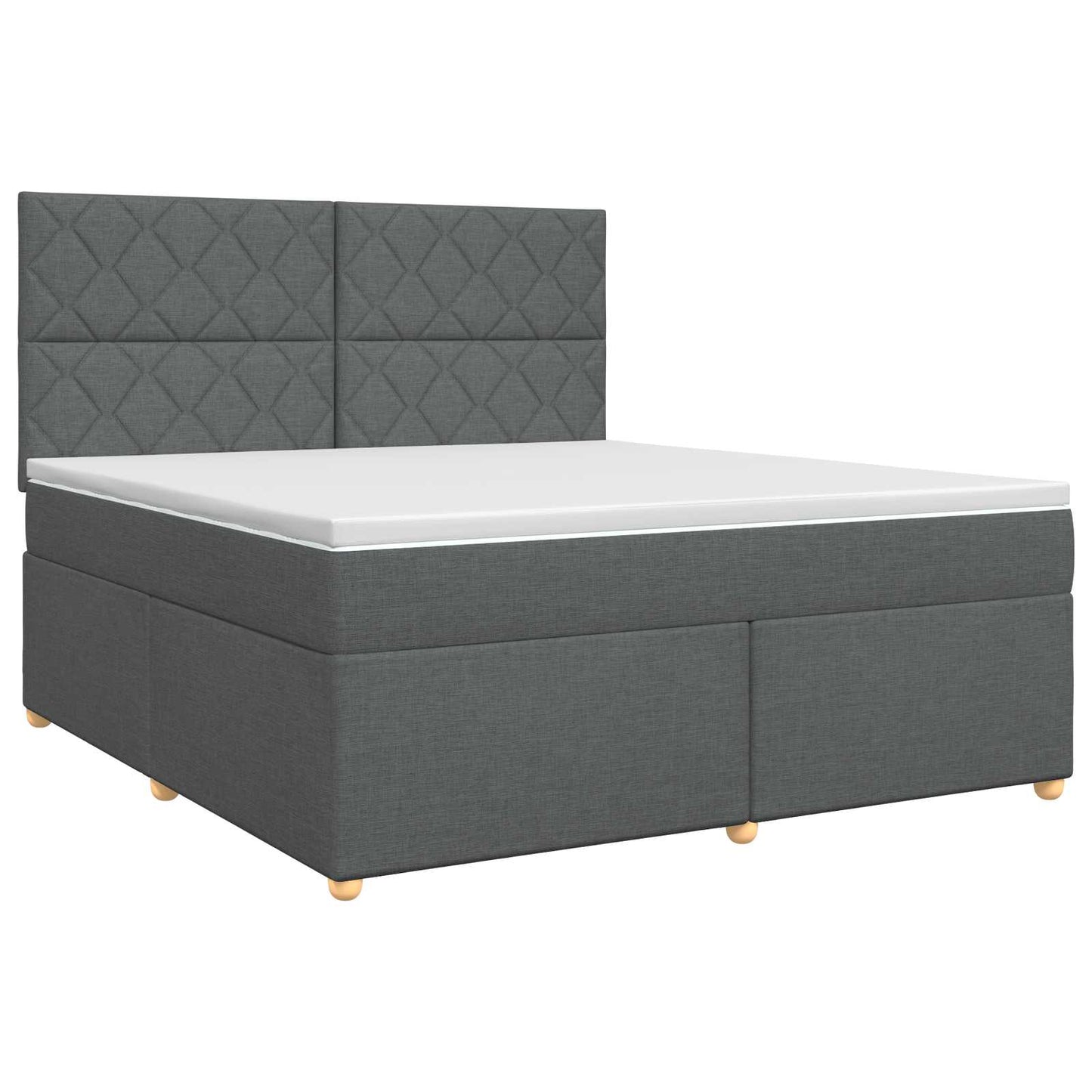 Boxspringbett mit Matratze Dunkelgrau 140 x 200 cm Stoff