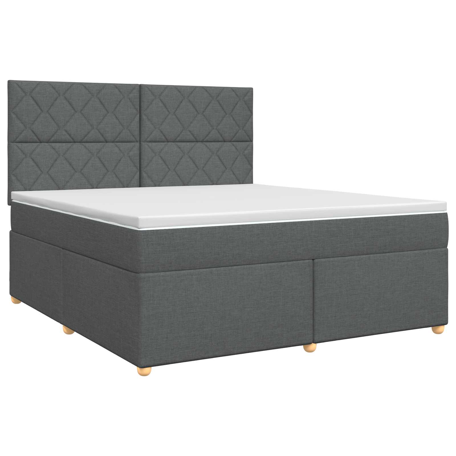 Boxspringbett mit Matratze Dunkelgrau 140 x 200 cm Stoff