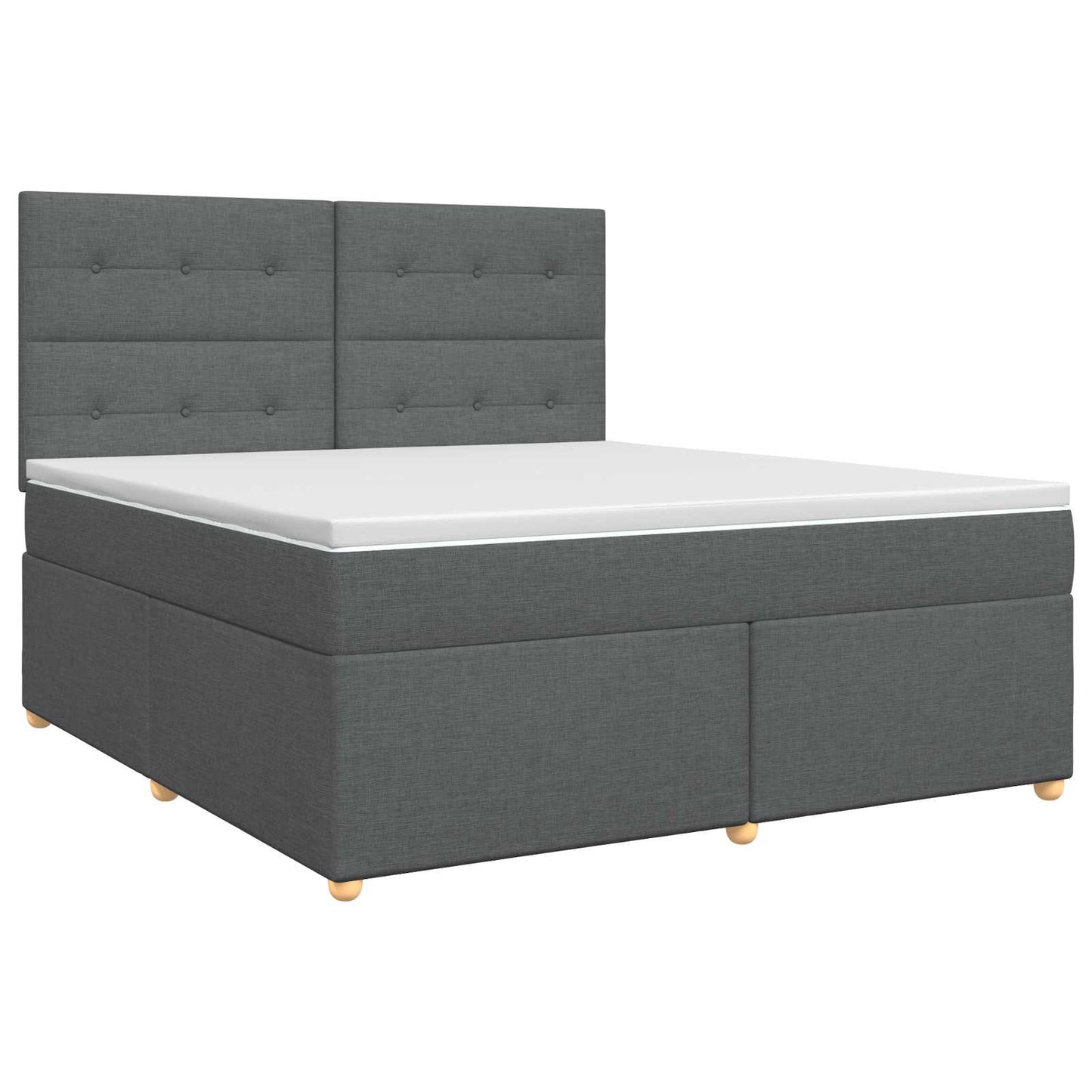 Boxspringbett mit Matratze Dunkelgrau 160 x 200 cm Stoff